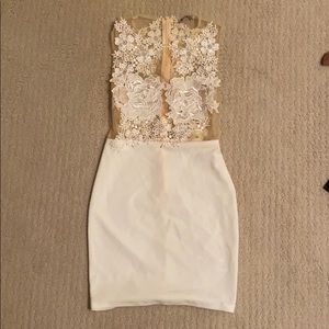 Sheer peach and white dress